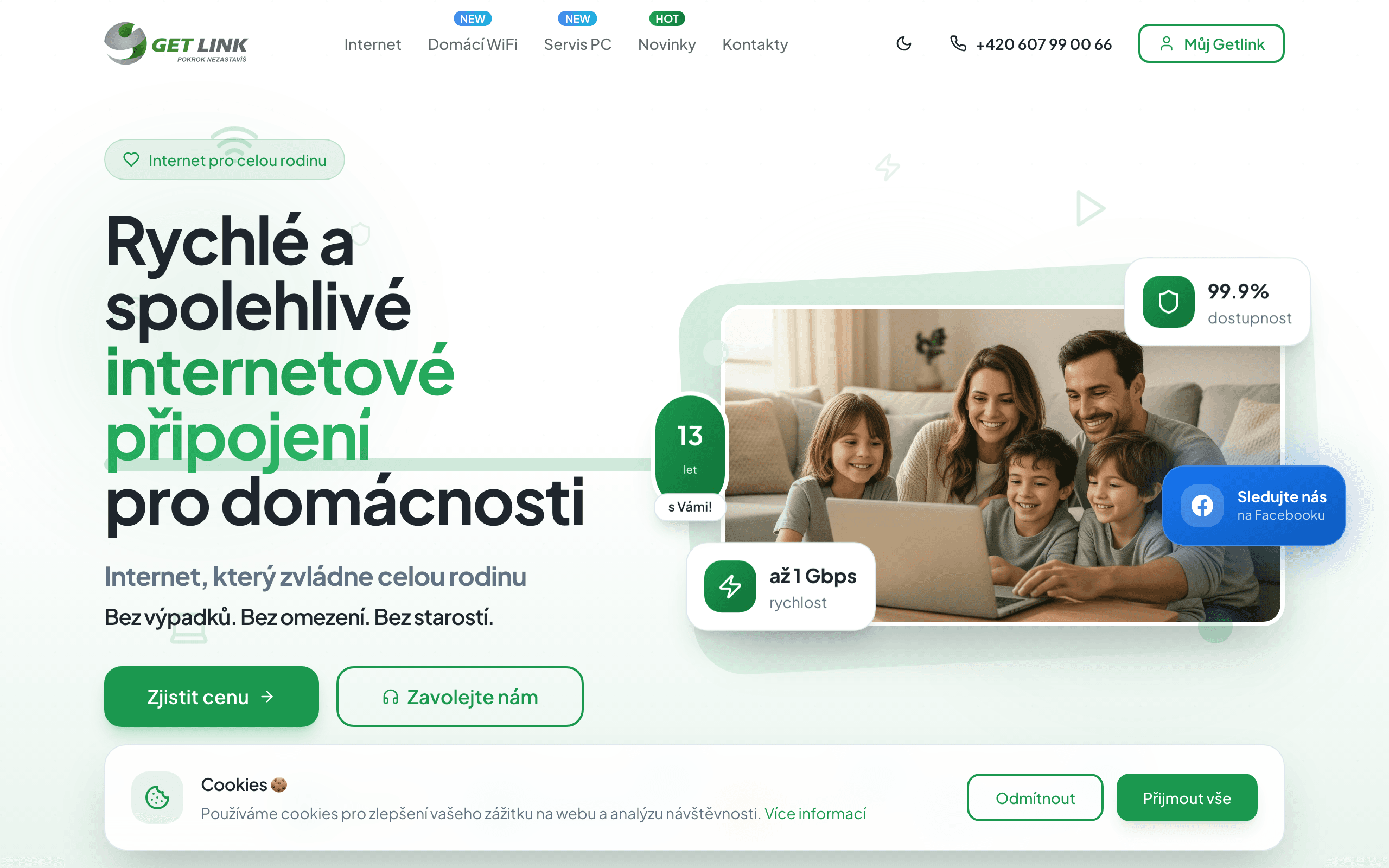 Screenshot webu GetLink.cz