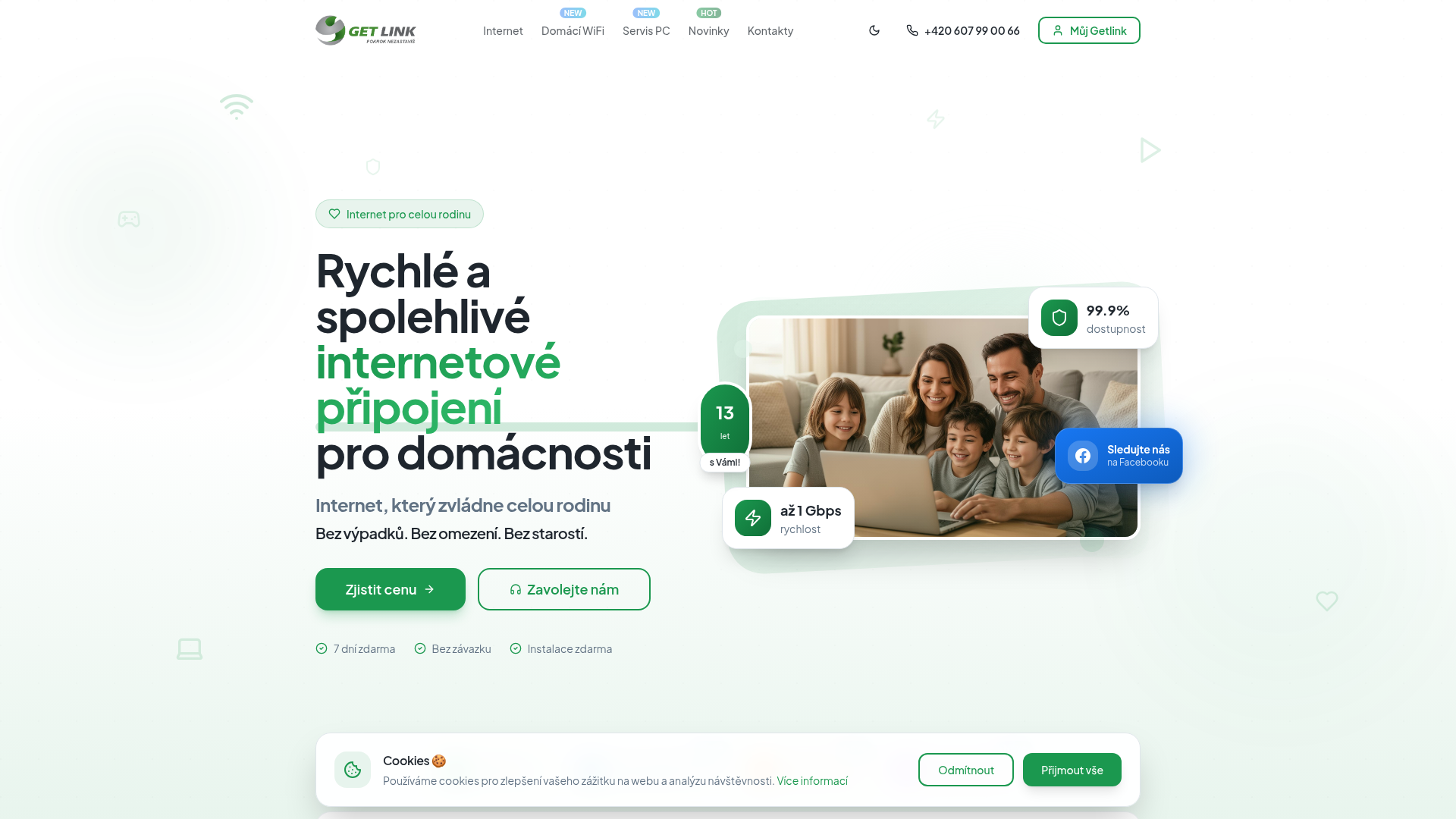 Ukázka webdesignu pro GetLink.cz – Kompletní redesign webu pro předního poskytovatele...